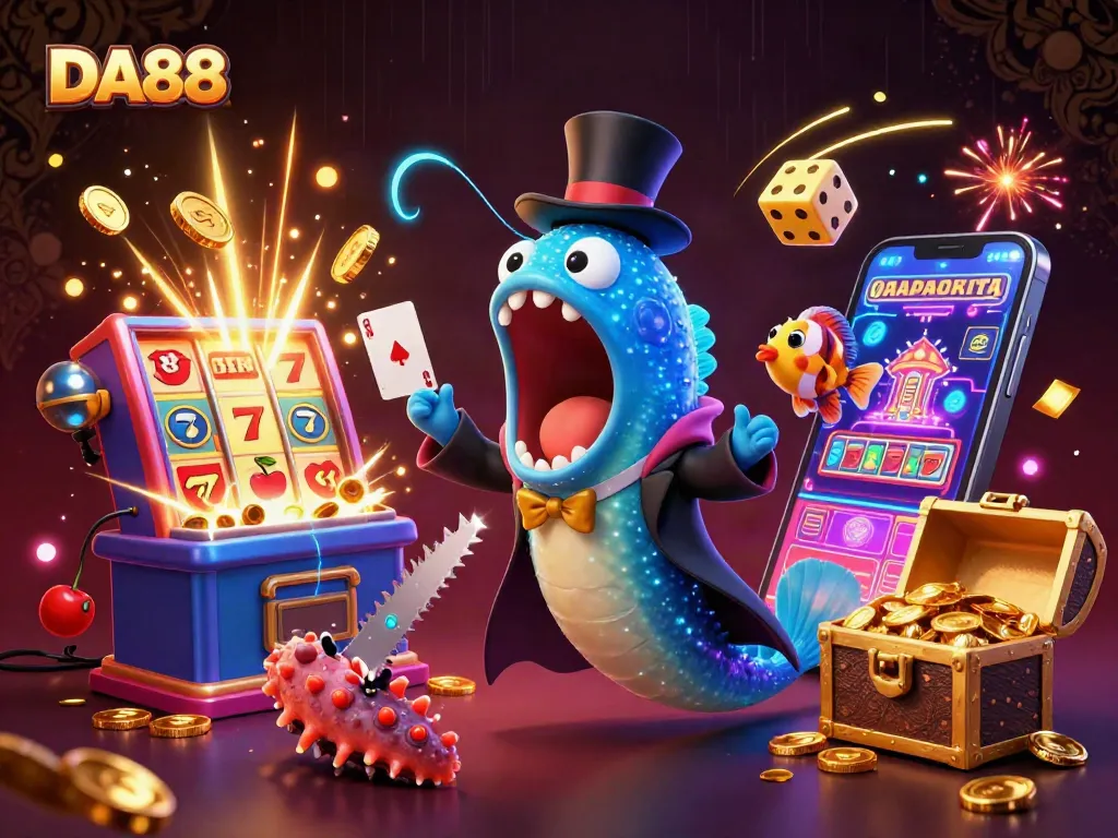 Engage with exciting games at DA88, where a bioluminescent eel performs magic tricks under a spotlight!