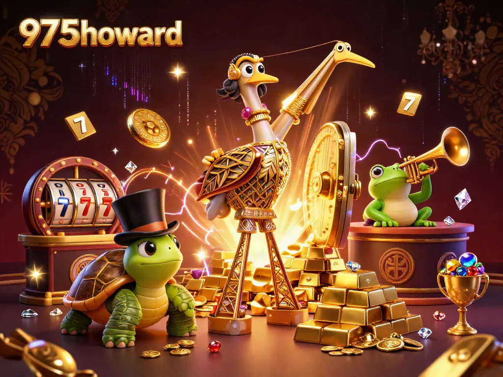 Experience the excitement of 975howard with vibrant slot reels and rich casino elements.