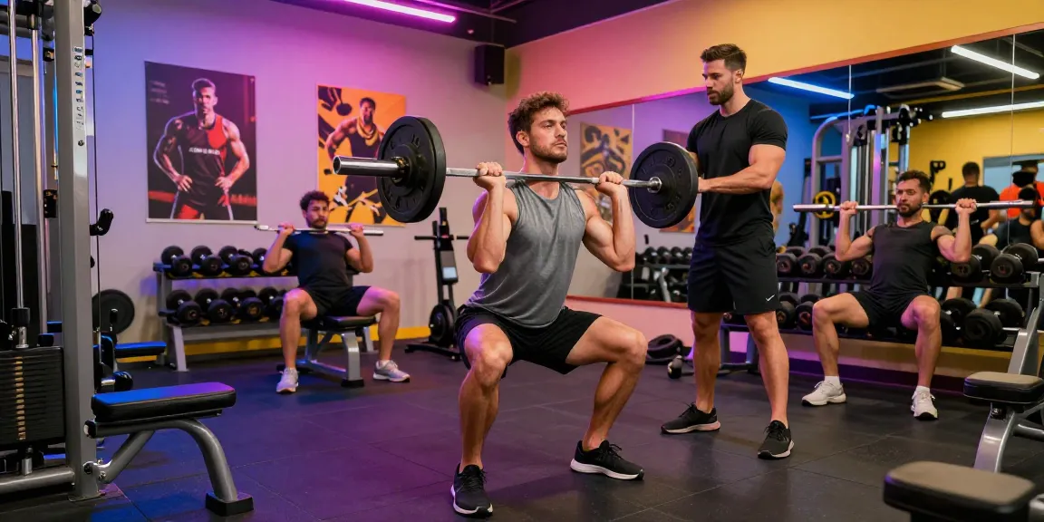 Anabolika Shop: Fitness-Enthusiasten beim Training mit Gewichten in modernem Gym.