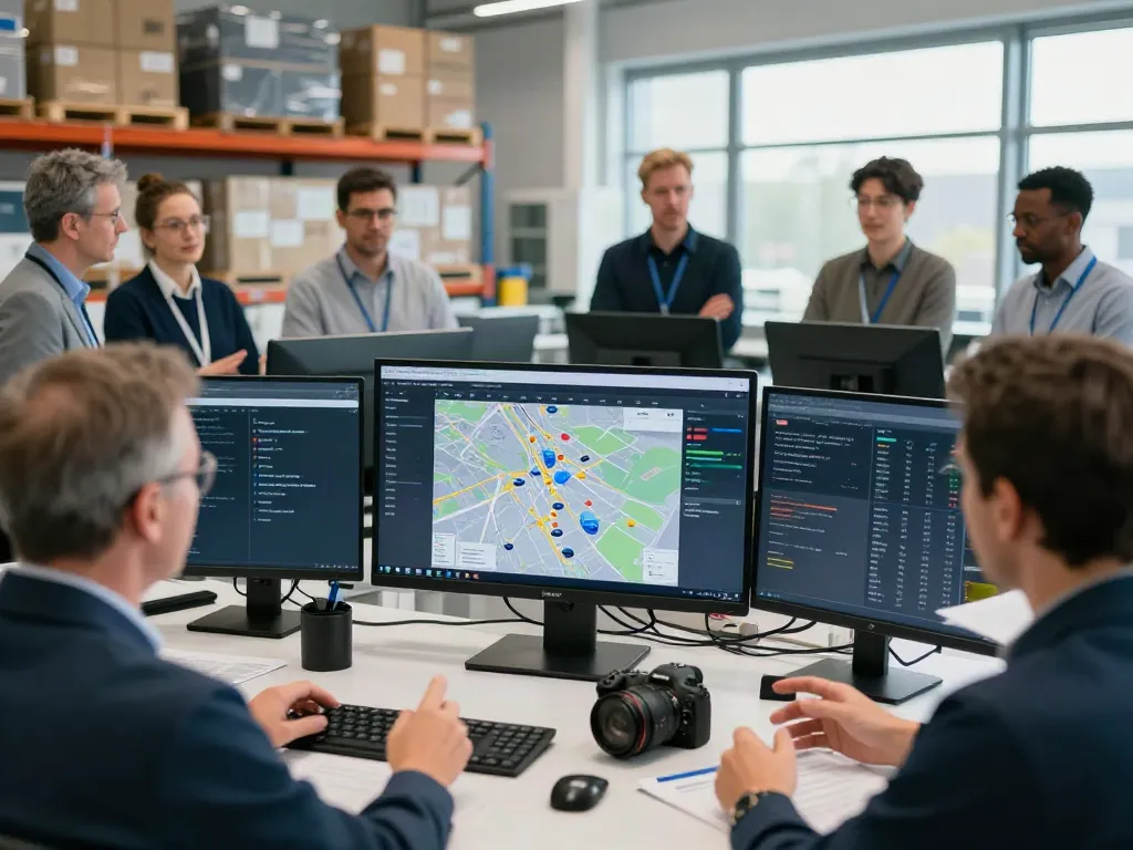 Transportfirma in Stuttgart - Logistikteam bei der Planung von Lieferungen und Transportdetails.