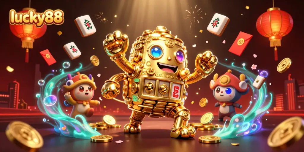 Play lucky88 with vibrant casino elements in an energetic 3D scene