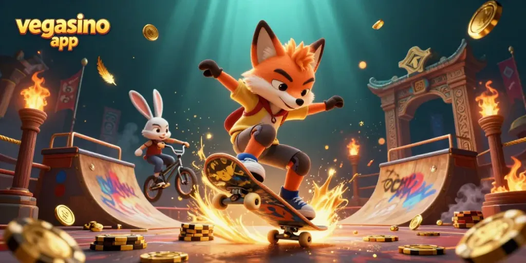 Experience the vegasino app with exhilarating gameplay as a fox and rabbit showcase casino tricks.