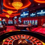 Players enjoying engaging games at NOHU90 casino with roulette wheels and slot machines.