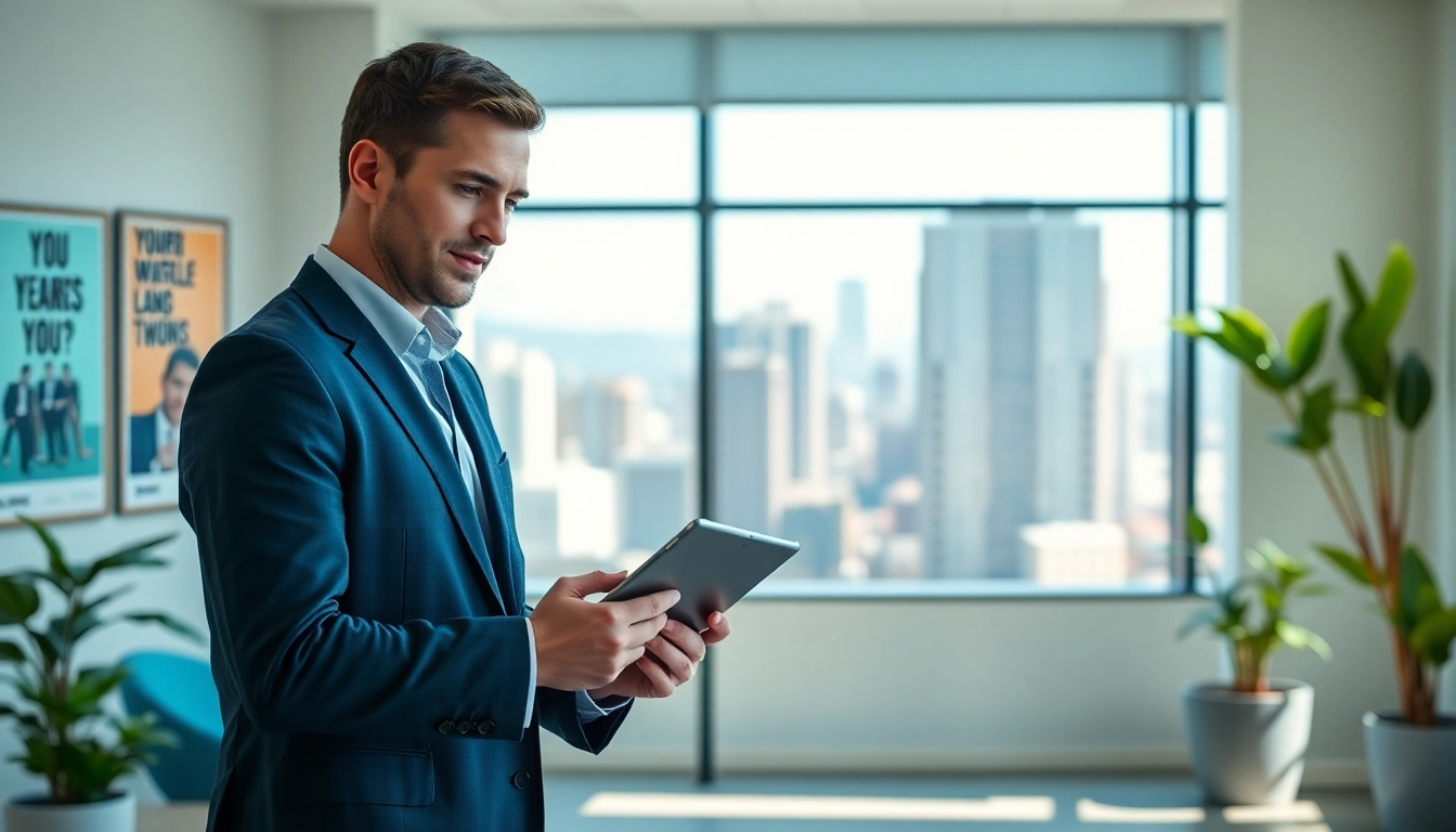 Headhunter Schweiz in einem modernen Büro, der motivierte Gespräche mit Kandidaten führt.