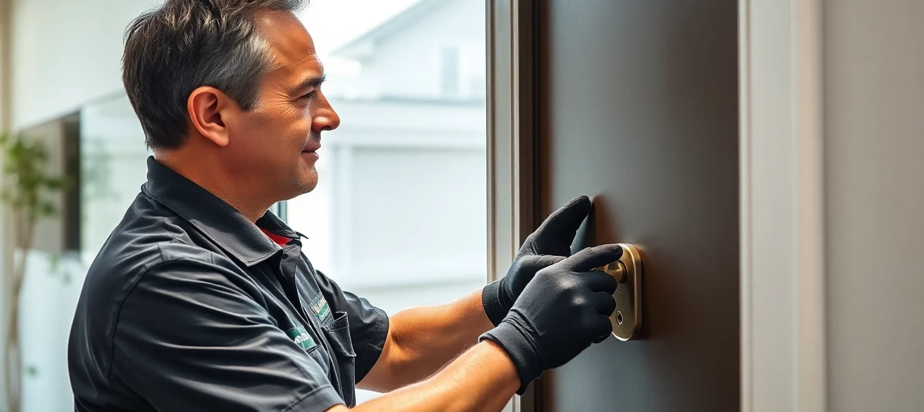 Professioneller Schlüsseldienst, der Notdienstleistungen in Speyer anbietet und eine Tür fachkundig öffnet.