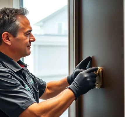 Professioneller Schlüsseldienst, der Notdienstleistungen in Speyer anbietet und eine Tür fachkundig öffnet.