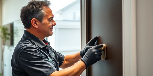 Professioneller Schlüsseldienst, der Notdienstleistungen in Speyer anbietet und eine Tür fachkundig öffnet.