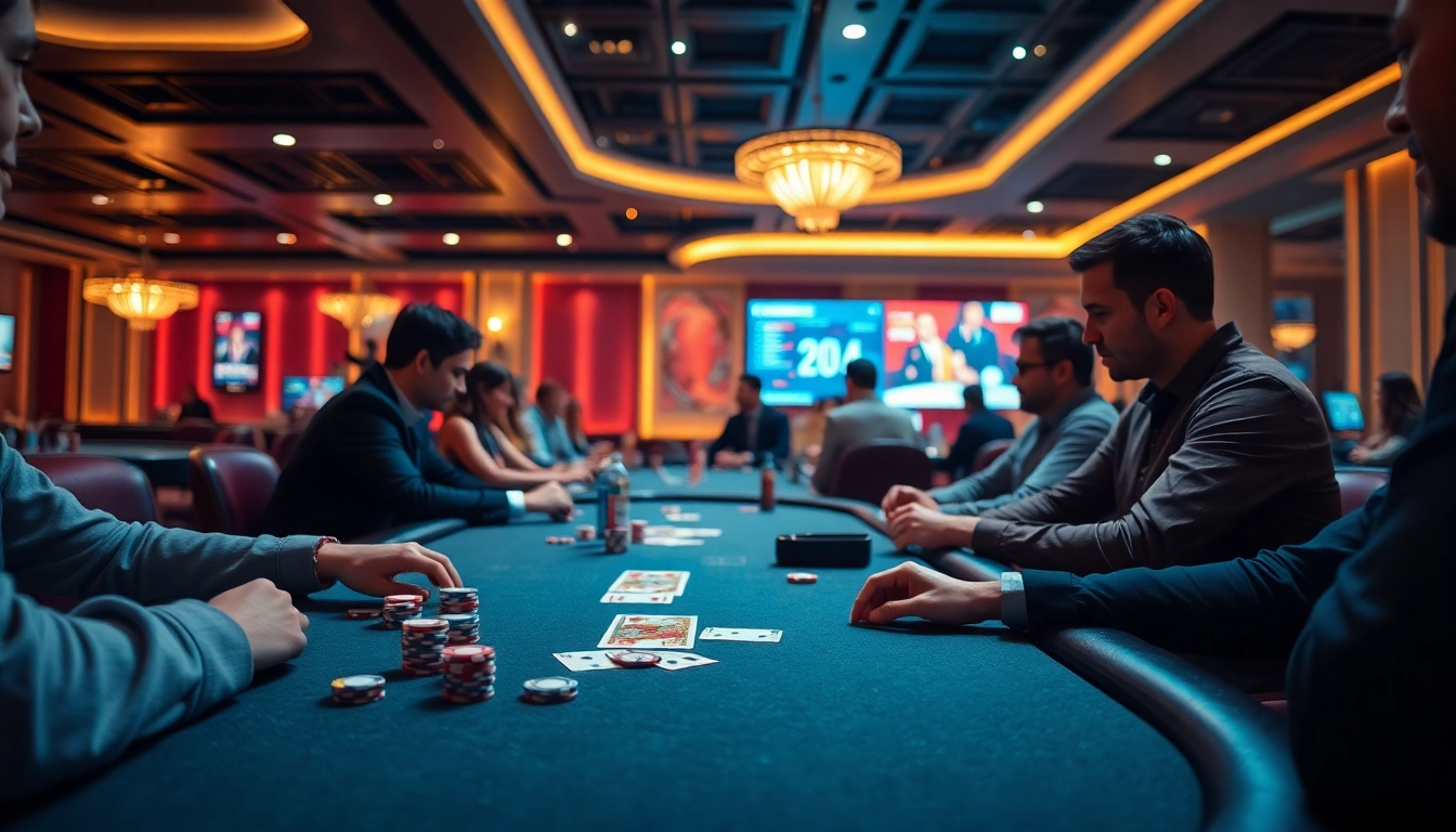 A magyar online kaszinó részleteivel, izgalmas játék közben a játékosok asztalnál ülnek.