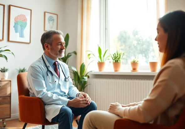 Promote mental health awareness through empathetic psychiatrist and patient interaction.